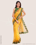 SR-0643 - Yellow & Green Pure Tissue Kota Saree