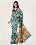 SR-0644 - Blue & Multi Blended Fabric Saree
