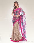 SR-0647 - Blue & Multi Pure Banarasi Silk Saree