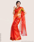 SR-0676 - Red & gold pure Silk Kota saree