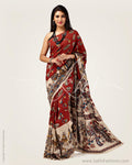 SR-0677 - Red & Multi Silk & Cotton Saree