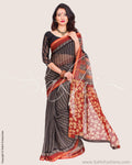 SR-0679 - Black & Maroon Pure Kota Cotton Saree