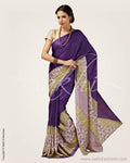 SR-0680 Purple Pure Tussar Silk Saree