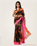 SR-0685 - Black & Multi Pure Silk Kota Saree