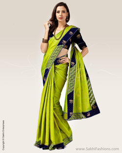 SR-0688 - Green & blue pure Kanchivaram silk saree