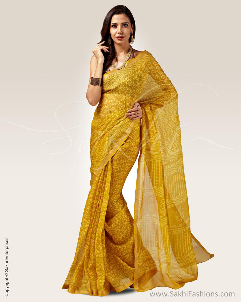 SR-0691 Yellow Silk Kota Sari