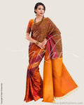SR-0692 - Maroon & Mustard Pure Kanchivaram Silk Saree