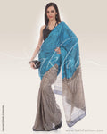 SR-0730 Blue Tussar Saree