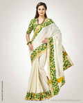 SR-0740 Cream Cotton Saree