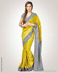 SR-0749 Yellow Tussar Saree