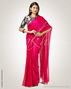 SR-0754 Pink Chiffon Saree