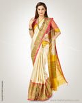 SR-0756 Cream Ikaat saree