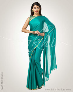 SR-0758 Green Chiffon sari