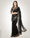 SR-0768 Black Georgette Cutwork