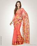 SR-0783 Peach Organza sari