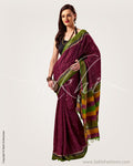 SR-0788 - Purple & Multi Pure Tussar Silk Saree