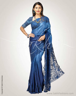 SR-0791 Blue Tussar Cutwork