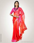 SR-0794 - Orange & red pure Silk Kota saree