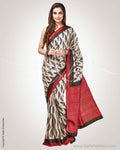 SR-0796 Black Red Tussar Silk Saree