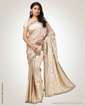 SR-0800 - Beige & multi pure Tussar silk saree