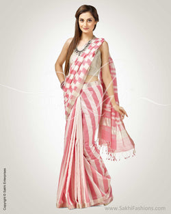 SR-0805 Pink Cotton Saree