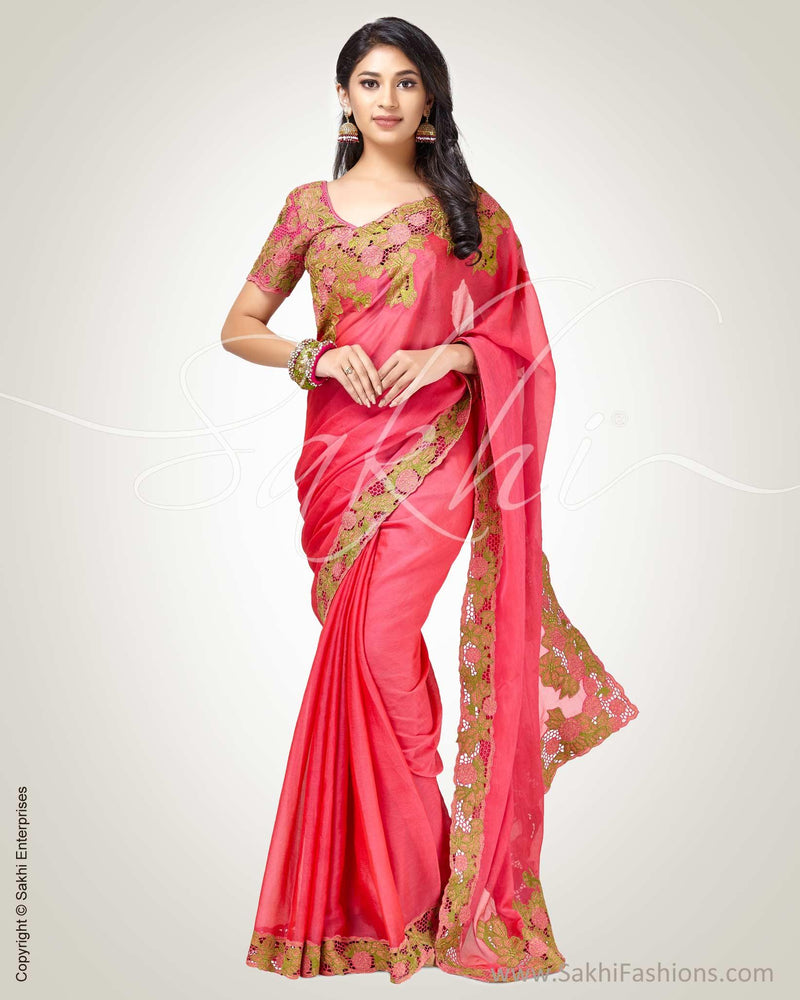 SR-0813 Pink Chiffon Cutwork