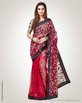 SR-0814 - Pink & black Net saree