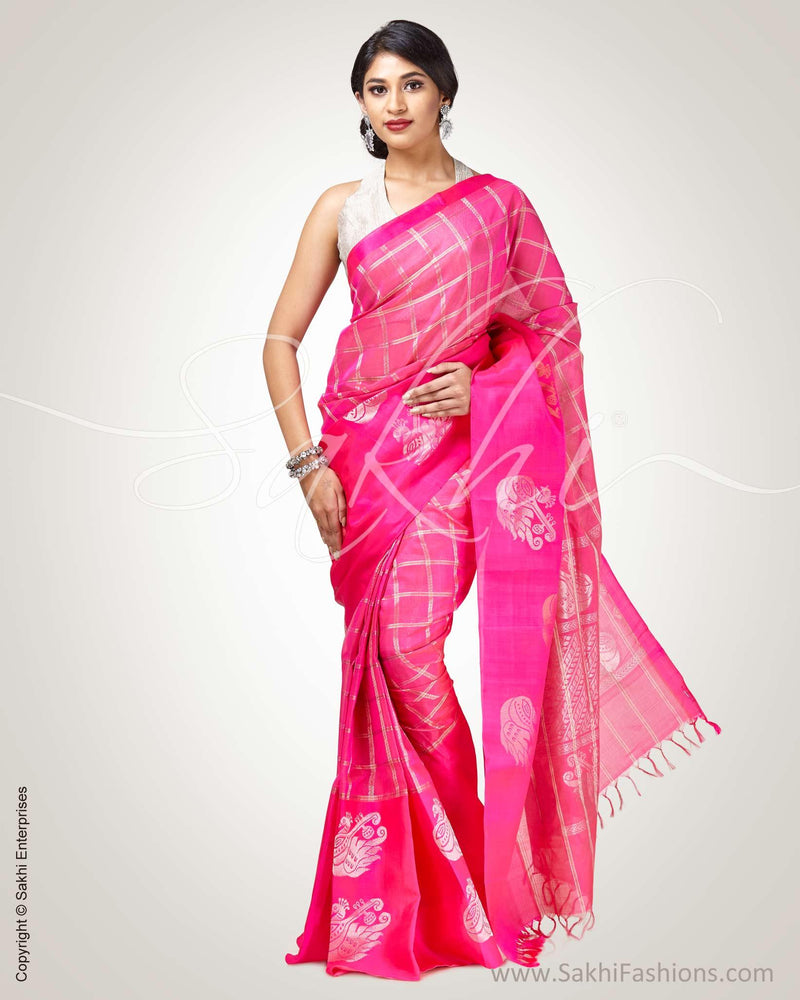 SR-0828 - Pink & Peach Pure Upada Silk Saree