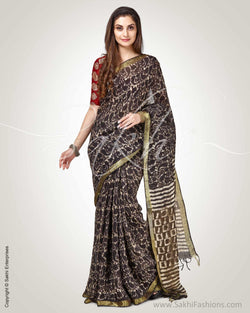 SR-0831 Linen Dabu saree