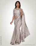 SR-0838 - Silver & pink pure Tissue Kota saree