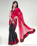 SR-0842 - Pink & Grey Pure Tussar Silk Saree