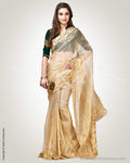 SR-0846 - Gold & green pure Tissue Kota saree
