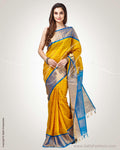 SR-0859 - Yellow & Blue Pure Uppada Silk Saree