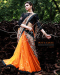 SR-0860M - Orange & Multi Silk&Cotton Saree