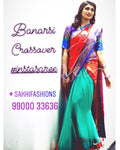 SR-0863M - Red & Green Pure Banarsi Silk Saree