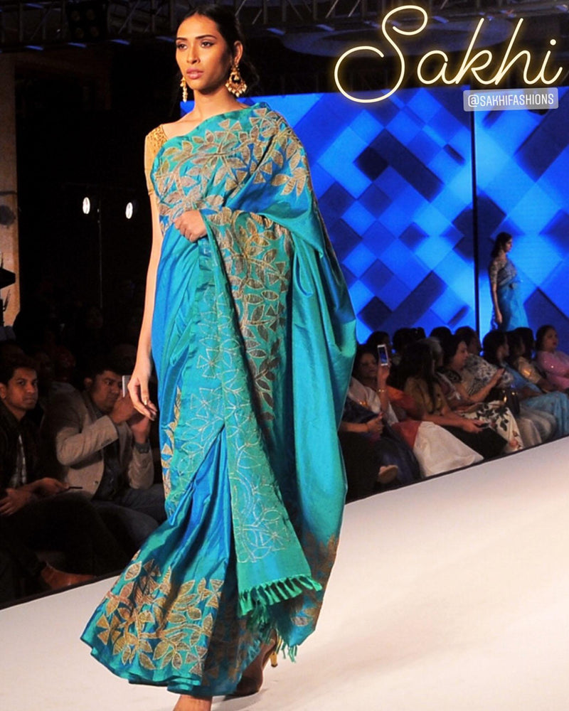 SR-0870M - Blue  & Gold Pure Kanchivaram Silk Saree