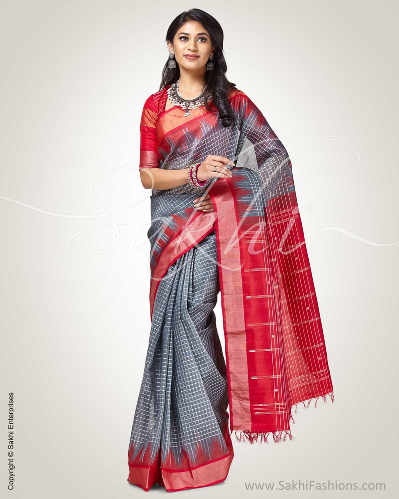 SR-0879 Grey Kanchi saree