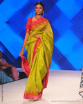 SR-0881M - Green pure kora Kanchivaram silk saree