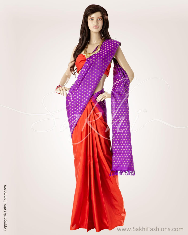 SRN-39304 - Purple & Red Pure Kanchivaram Silk Saree