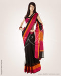SRO-22465 - Black & Multi Supernet Saree