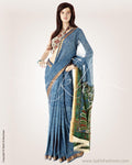 SRO-23098 - Blue & Multi Pure Cotton Saree