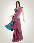 Lavender & Blue Crepe Saree