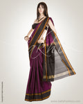 Violet Purple & Black Pure Uppada Silk  Saree