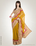 Green & Beige Georgette Saree