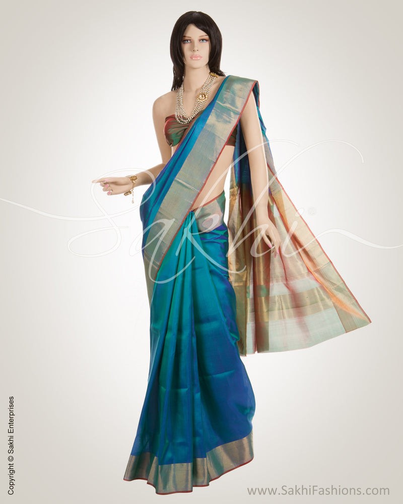 Blue & Gold Pure Uppada Silk  Saree