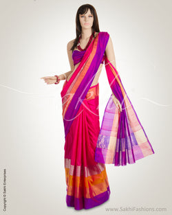 Pink & Multi Pure Uppada Silk  Saree