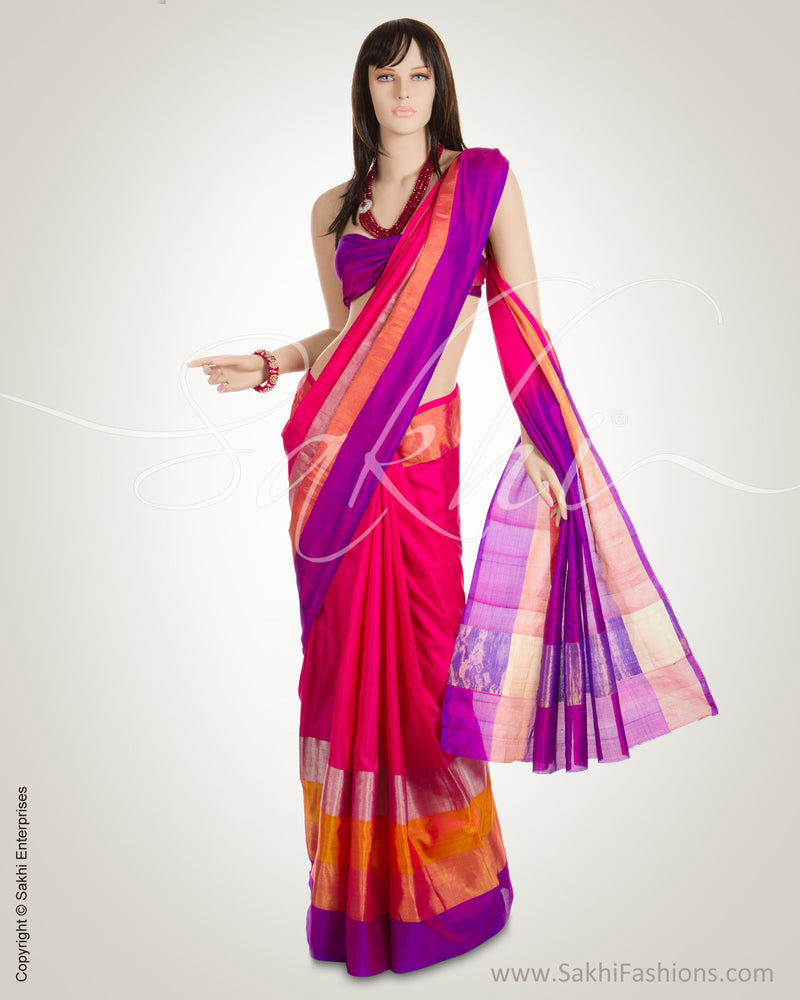 Pink & Multi Pure Uppada Silk  Saree