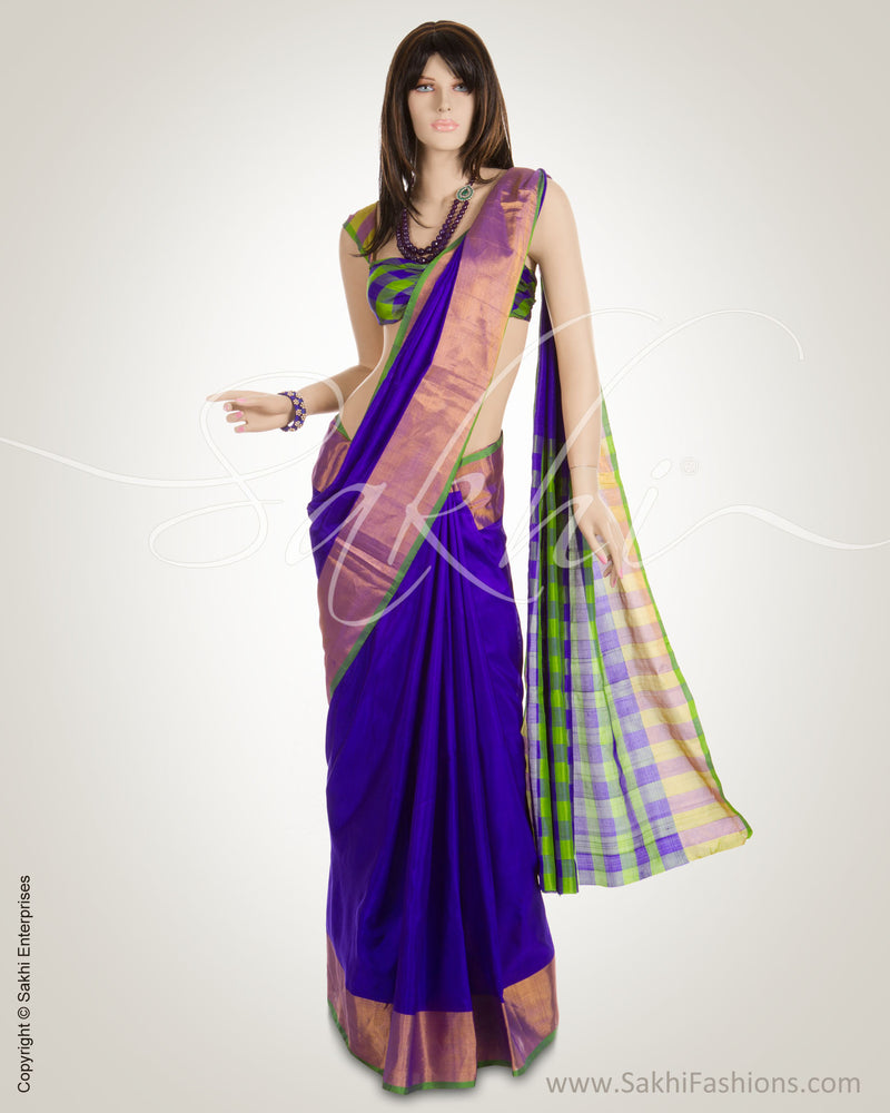Blue & Green Pure Uppada Silk  Saree