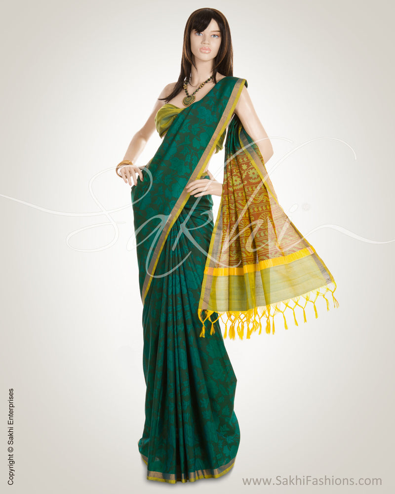 BGN-4957 Green & Yellow Pure Silk Saree