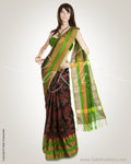Black & Green Pure Silk Saree